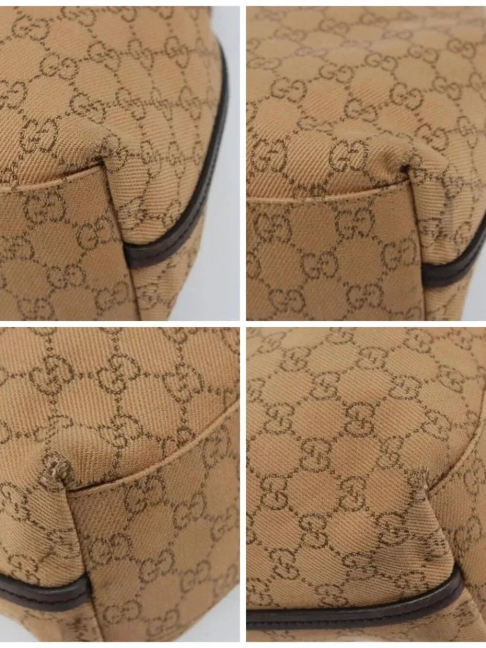 GUCCI GG Canvas Shoulder Bag Brown 101341 Auth mr2214